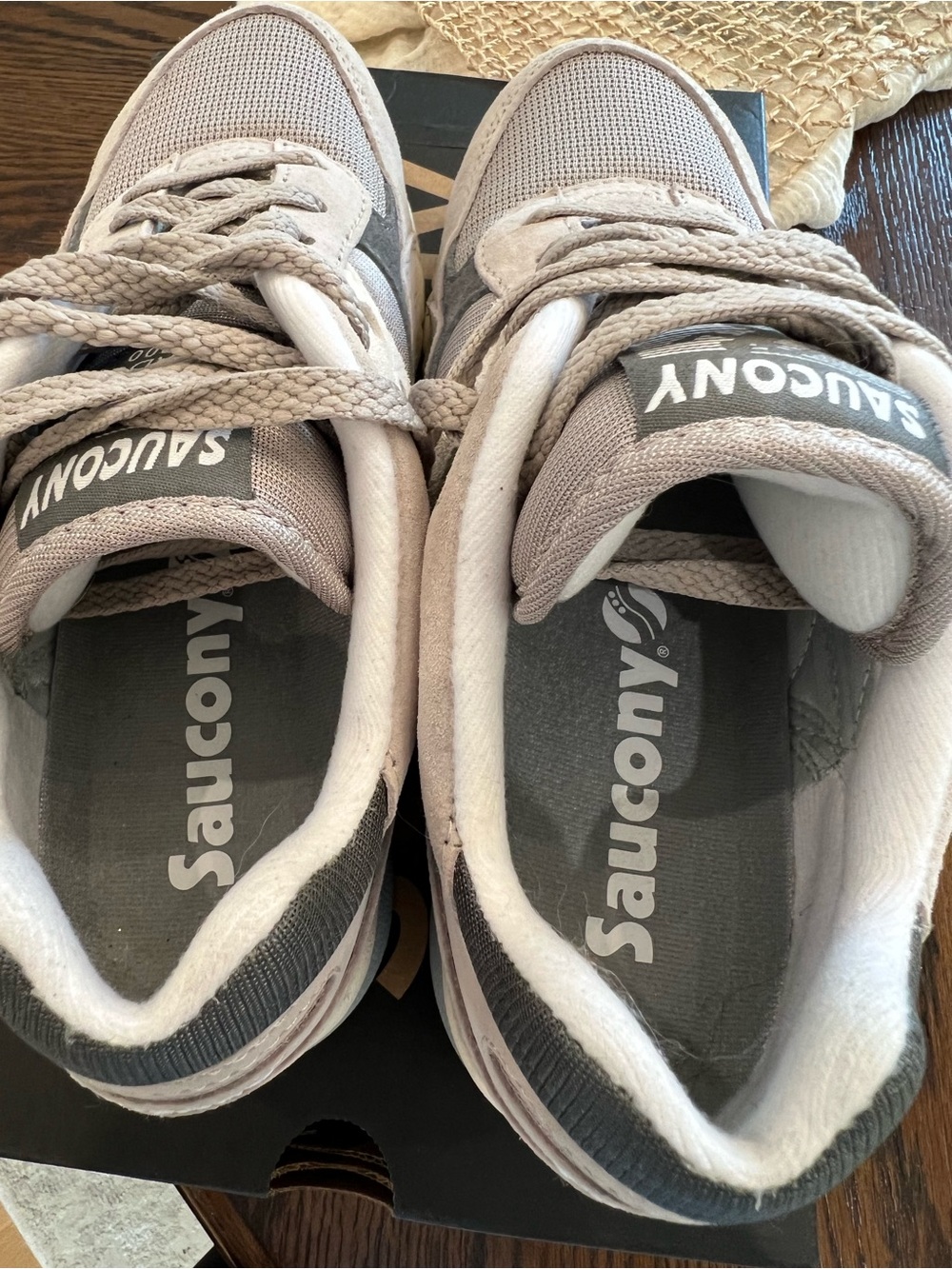 Saucony Shadow 6000 Taupe and Charcoal Suede & Mesh Sneakers - Picture 6 of 7